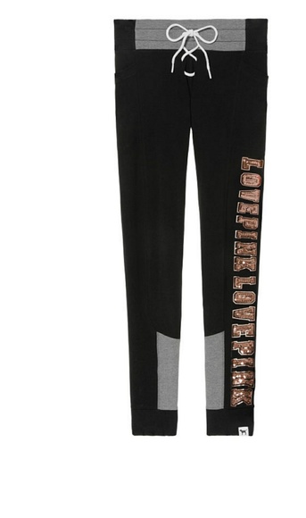 Nwt Victorias Secret PINK Rose Gold Bling Leggings - Picture 4 of 8